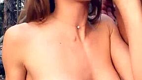 horny babe sucks and bangs outdoors