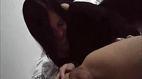 Petite Colombian teases ex's friend with pussy and ass licking for a date.