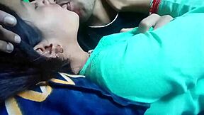 kissing girlfriend's big tits