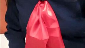 Latina blonde shows off her small breasts at home