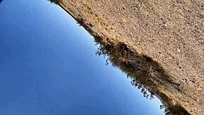 A petite ebony woman decides to cheat on her white boyfriend during an outdoor encounter with a tattooed black man.