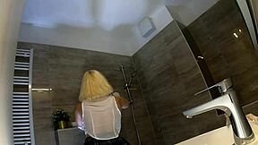 I am a beautiful hot cheerleader college slut in see through top and mini skirt who likes to flash my panties