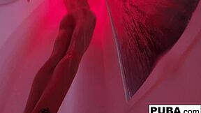 hot kendra cole enjoys sexy solo shower masturbation