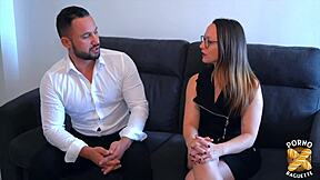 laeti, a petite brunette with glasses, gets sexy with her ass and tits in amateur fun.