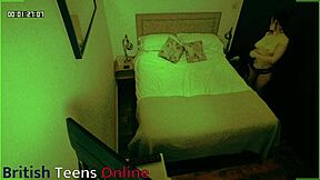 couple fucks in airbnb with voyeur watching foreplay in pantyhose