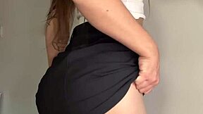 this sexy whore in stockings with hard nipples demonstrates deep dildo penetration in her asshole, leading to squirt and gape