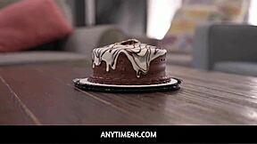 Hot teen step sisters threesome with stepdad on birthday