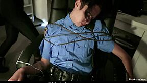 sexy asian teen 18+ binds guard for sneaky office sex romp