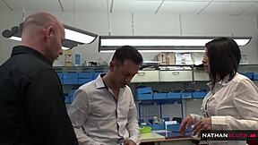 Milf Katya Sikova's Ass Pounded by Two Hung Colleagues in 4K