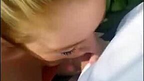 Cute Tinder Girl Gives Intense Outdoor Blowjob