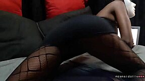 18-Year-Old Ebony Slut Fucked With Vibrator Under Skirt.