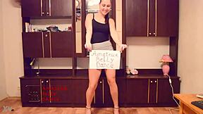 hot secretary dancing in the office