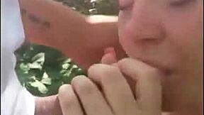 Cute Tinder Girl Gives Intense Outdoor Blowjob
