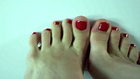 Close-Up Footjob Leads to Cum on Feet, Then Eating Sperm