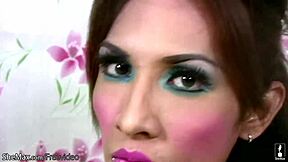Pretty Filipina ladyboy teases with small 18+ tits and shaved cock