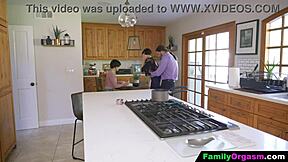 Old Man Fucks Daring Strip Daughter And Wife While She Cooks Spaghetti