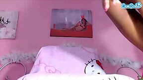 amazing teen uses big dildo on webcam