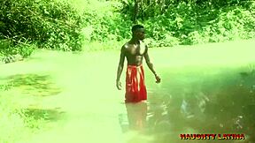 ebony african wife fucks her pastor during water baptism with deep emotions