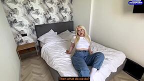 Ever seen a young blonde with glasses ride cock in POV?