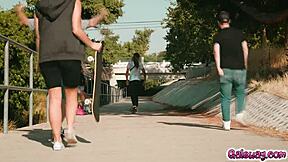 Savannah Sixx Kisses Gia Derza Deeply, Then Licks Her Pussy In The Bedroom!