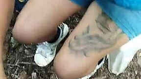 she gives me a blowjob in the woods so good