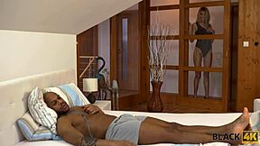 Stunning blonde cheats on husband with black stranger