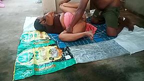 desi aunty enjoys intimate moments with young 18+ boy in bedroom.