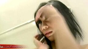 Look at this teen tranny strip to show huge tits!