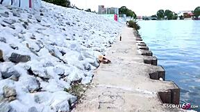 German scout meets petite teen Natascha for first time