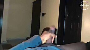 hot teen moaning loud in hotel room masturbating with big cock pov 😩