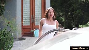 क्लासी सौतेली बेटी हील्स स्टॉकिंग्स में सौतेले बाप से पेली गई!