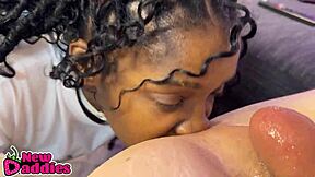 Young whore licks ebony ass and sucks cock.