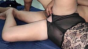 Homemade video of sister-in-law's shaved pussy getting creampied by small cock