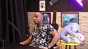 Latina brunette in lingerie hints at intense blowjob session with black partner.