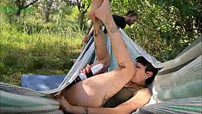 i'm groping my nipples and using toys on this tattooed emo body outdoors