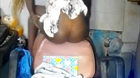 African Teen Slut With Big Pussy Lips Gets Bent Over Hard Fuck By Monster Cock!