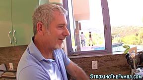 teeny stepsis gets facial from big cock