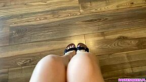 i helped my stepbrother cum hard with my wet feet footjob