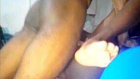 African Teen Slut With Big Pussy Lips Gets Bent Over Hard Fuck By Monster Cock!