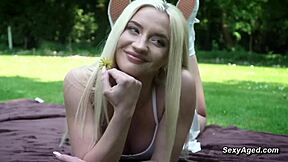 Old Man Fucks Sexy Blonde In Public Park 😏