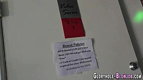 I am the blonde teen sucking big black cock at the gloryhole.