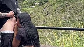 I fuck my skinny latina roommate in the park, but it goes wrong