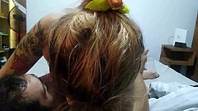 She Wets Her Teen Big Ass Stepdaughter In Milk With Cute Mesh Lingerie.