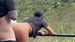 I fuck my skinny latina roommate in the park, but it goes wrong