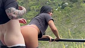 I fuck my skinny latina roommate in the park, but it goes wrong