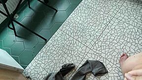 i used her tight pussy hole in the kitchen for a creampie moaning all the way