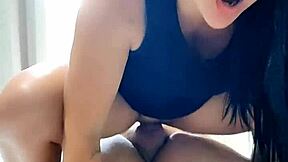 Beautiful Japanese girl feels so horny riding the virgin stepson's hard cock