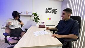 Interview Turns Wild with Brunette’s Big Ass Getting Smacked