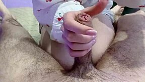 Step Sister Uses Vibrator to Extract Cum from Small Cock