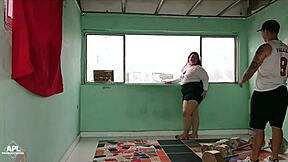 My cousin's whore helped with cardio by eating and fucking her big ass